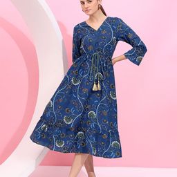 Fbella Floral Print Fit & Flare Midi Dress-image-30