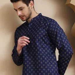 Anouk Rustic Men Floral Printed Mandarin Collar Kurta-image-26