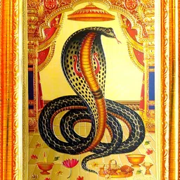 SUNINOW Black & Gold Toned Naag Devta Wooden Photo Frames-53
