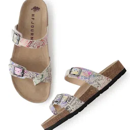 HF JOURNEY Women Tri-Strap Comfort Cork Sandals-16