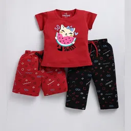 Colourspop Girls Printed Top with Shorts-image-91