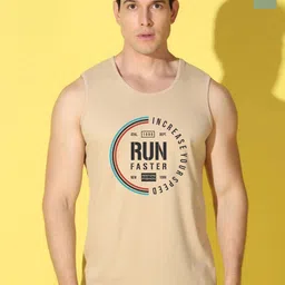 WOOSTRO Pack Of 2 Printed Pure Combed Cotton Gym VestsVWS26(RUN RUST)(BKLN LGTGREEN)-0