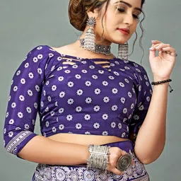 Mitera Silk Blend Block Print Saree image 3