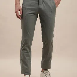 Turtle Men Checked Relaxed Skinny Fit Chinos Trousers-image-60