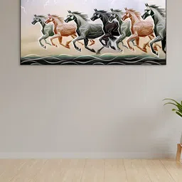 nestroots Black & Brown Horses Printed Canvas Painting Wall Art-image-37