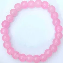 Rodya Unisex Pink Beaded Brass Elasticated Bracelet-image-30