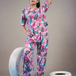 TeenTrumsFloral Printed Top and Jogger Co-Ord Set-picture-46