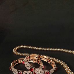 LAVAZZA Set Of 2 Gold-Plated Stone-Studded Bangles-4