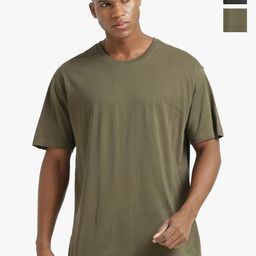 Supa Men Pack Of 2 Solid Round Neck Cotton Oversized T-shirts-image-76