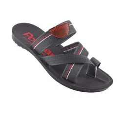 Poddar Men Black & Grey Printed One Toe Slip-On PU Flats-picture-10