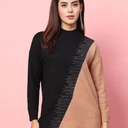 Mafadeny Women Colourblocked Pullover Sweaters-image-45