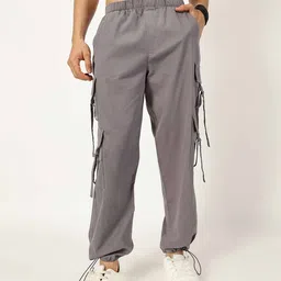 THIRD QUADRANT Men Comfort Loose Fit High-Rise Cargos Trousers-image-79