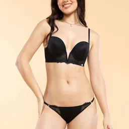 Enamor Low Rise Bikini With Elegant Eyelash Lace & String Detailing For Chic Style P141-3