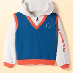 ARIAS By LARA DUTTA Boys Colourblocked Hooded Pure Cotton Sweatshirt & Joggers-image-46