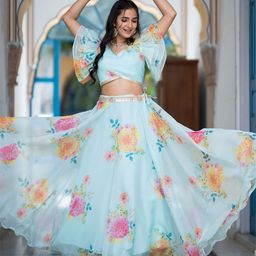 DIVASTRI Printed Semi-Stitched Lehenga & Unstitched Choli-picture-42