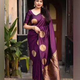 VASTRAHUT Woven Design Zari Silk Blend Handloom Banarasi Saree-picture-10