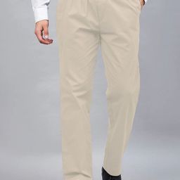 Haxor Men Mid-Rise Pleated Pure Cotton Trousers-image-4