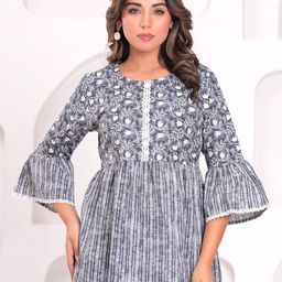 ANEKYA Floral Print Flared Sleeve Cotton Top-image-77