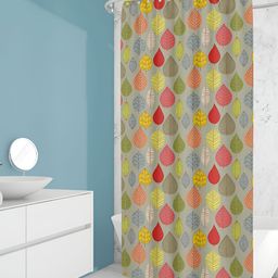 ArtzFolio Green & Yellow Printed Waterproof Shower Curtains-image-49