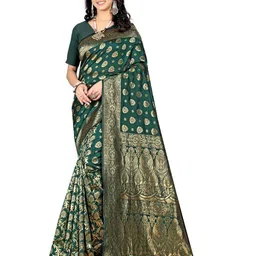 KALINI Woven Design Zari Silk Blend Kanjeevaram Saree-image-51