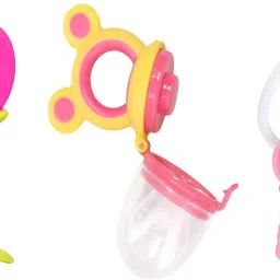 Baby Key Teether |Fruit Nibbler Soother & Soft Silicone Fruit Shaped BPA Free Teether and Feeder-0