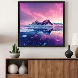 999Store Blue & Purple Aurora Sky Canvas Painting Wall Art-image-96