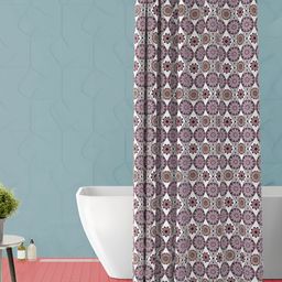 ArtzFolio Blue & Pink Ethnic Motifs Printed Waterproof Shower Curtain-image-11