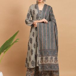 KALINI Women Printed A-Line Kurta Set-image-77