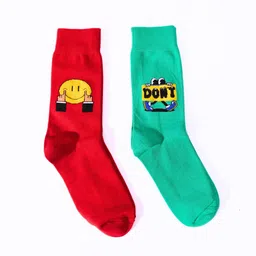 Thela Gaadi Unisex Pack Of 2 Patterned Calf-Length Socks-17