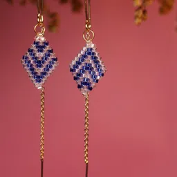 Threads & Beads Diamond Shaped Drop Earrings image 3