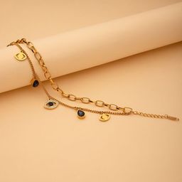 Maasha Sterling Silver Artificial Stones Studded Wraparound Bracelet-image-20