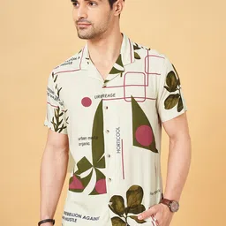 Urban Ranger by pantaloons Men Slim Fit Opaque Printed Casual Shirt-image-90