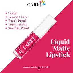 CARET ORGANIC Set Of 5 Super-Pigmented Liquid Matte Lipsticks - 2 ml Each - 2 - 5 - 7-6-4 image 2