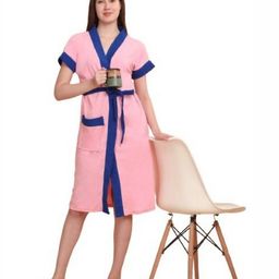 Aura Contrasted Cotton Shawl-Collar Bath Robe-image-97