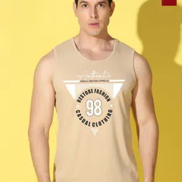 WOOSTRO Pack Of 2 Printed Combed Cotton Gym Vests VWS26(98 RUST)(BKLN MAROON)-45