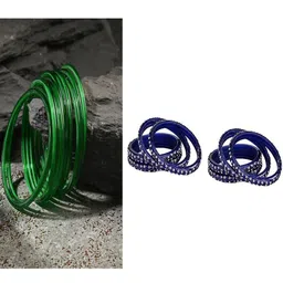 1ST TIME Set Of 20 Green Alloy Artificial Stones & Beads Bangles-picture-26