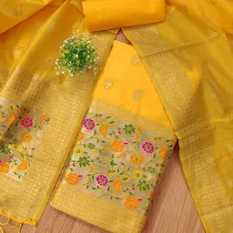 KALINI Ethnic Motifs Woven Design Unstitched Dress Material-13