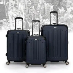 Kenneth Cole Set Of 3 Textured Hard-Sided Trolley Suitcase-15