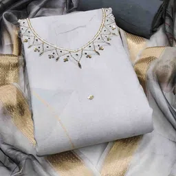 KALINI Embellished Unstitched Dress Material-image-26