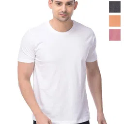 COLOR CAPITAL Unisex Pack Of 4 Solid Round Neck Cotton T-shirts-image-115