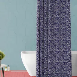 ArtzFolio Blue & Grey Ethnic motifs Printed Waterproof Shower Curtain-26