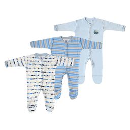 Baby Needs Infant Kids Pack Of 3 Printed Cotton Sleepsuits-image-97