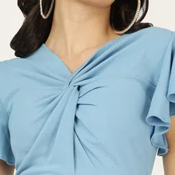 CORSICA Flutter Sleeve Crop Top image 5