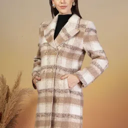 Juelle Checked Longline Winter Overcoat image 4