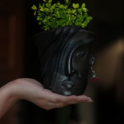 AKKAARA Black Textured Face Planter-image-90