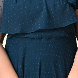 PrettyPlus by Desinoor.com Plus Size Flared Sleeve Georgette Fit and Flare Midi Dress image 3