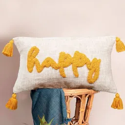 HOMADORN Off White & Multicoloured Embroidered Rectangle Cushion Covers-picture-22