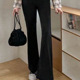 Next One Women Smart Flared High-Rise Easy Wash Trousers-picture-0