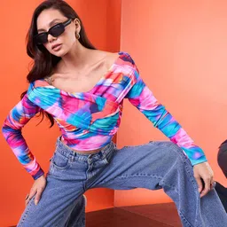 Uptownie Wrap Style Bardot Top-image-32
