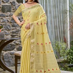 SANGAM PRINTS Woven Design Designer Tussar Saree-image-27